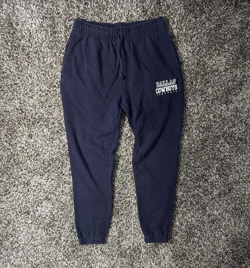 NFL Licensed Dallas Cowboys Authentic Jogger Sweatpants Blue Size M